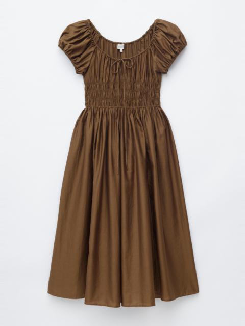& Other Stories Cotton Smocked Midi Dress