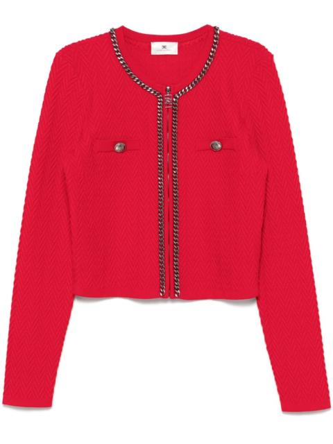 ELISABETTA FRANCHI herringbone-stitch cardigan