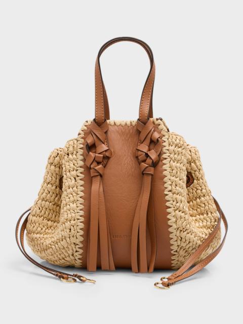 Gio Raffia Drawstring Crossbody Bag