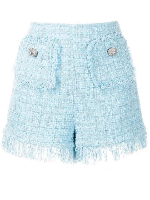 Blumarine tweed fringed shorts