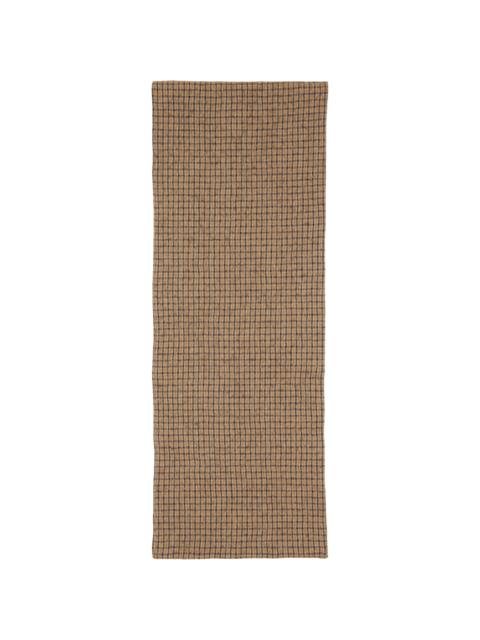 CAWLEY Brown Check Cotton/Wool Twill Scarf