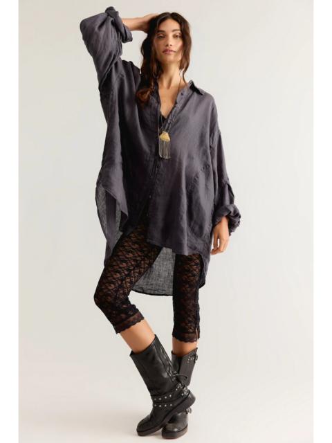 FREE PEOPLE Selene Button Down Linen Shirt