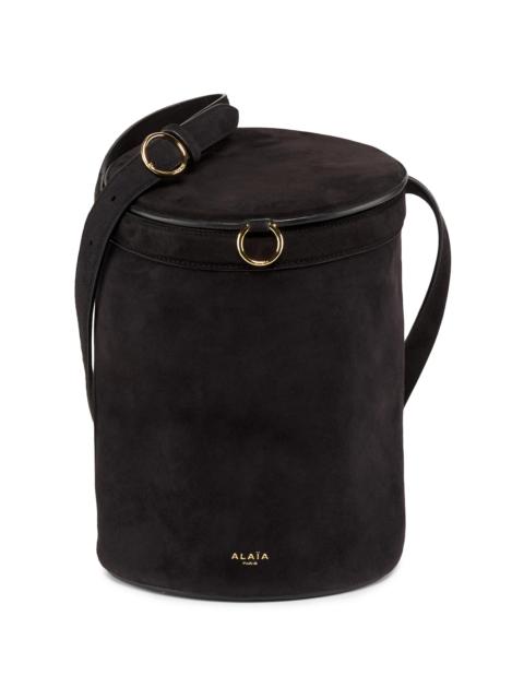 Alaïa Women's Structured Suede Cylinder Shoulder Bag - Noir
