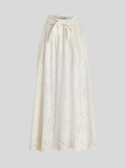 Etro SANGALLO COTTON AND SILK SKIRT