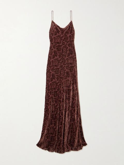 VERONICA BEARD Jolynn devoré-velvet maxi dress Plum