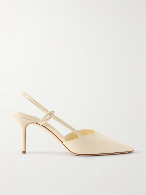 Manolo Blahnik Touki 70 Leather Slingback Pumps