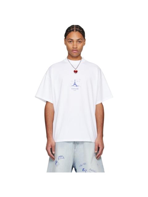 VETEMENTS White Scribbled 'Paris' Regular T-shirt