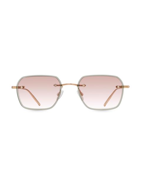 BARTON PERREIRA Men's Rimless Louie 49MM Rectangular Sunglasses - Gold Absinthe Chai
