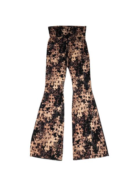 Chrome Hearts All Over Cross Print Flared Pants "Brown" CHRM1500