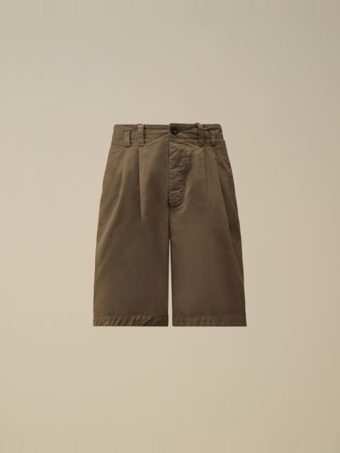 C.P. Company Cotton Gabardine Loose Pinces Shorts
