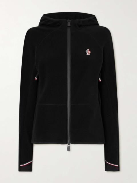 Moncler Grenoble Appliquéd hooded fleece jacket