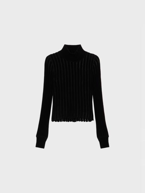 Blumarine RIBBED SEE-THROUGH KNIT TURTLENECK