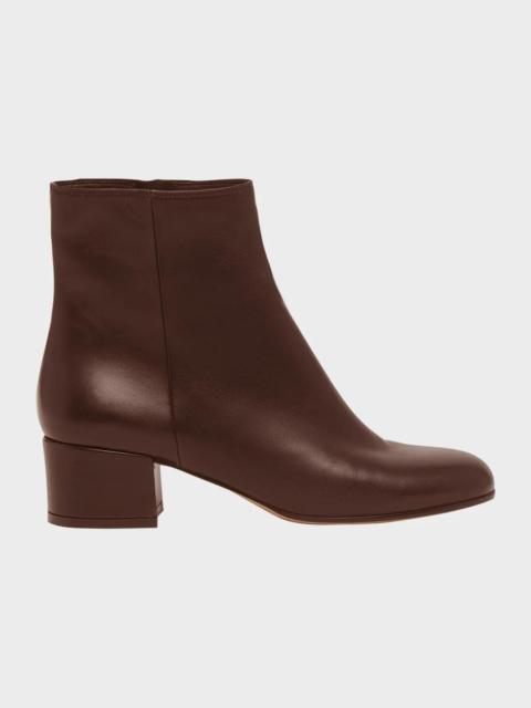 Gianvito Rossi Leather Zip Ankle Booties
