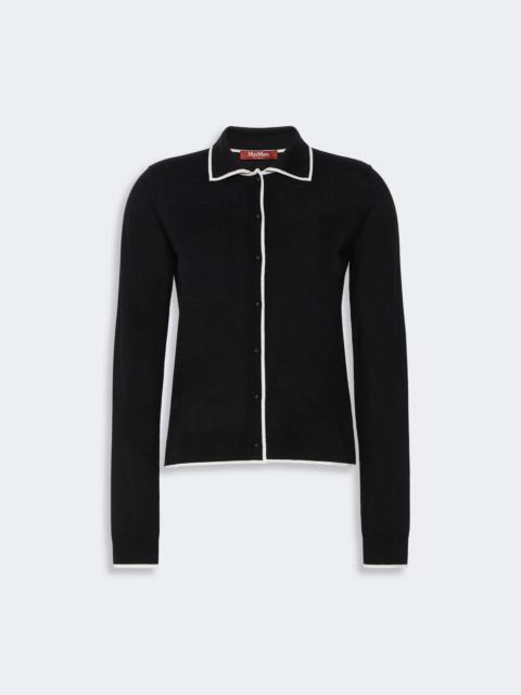 Max Mara TARGA Wool and silk yarn cardigan - BLACK WHITE