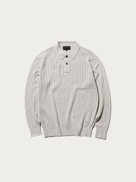 BEAMS PLUS Cable Knit Polo - Ash