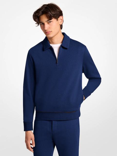 MICHAEL KORS Terry Cotton Blend Polo Sweater