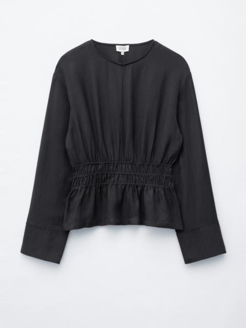 & Other Stories Smocked Waist Linen Blouse