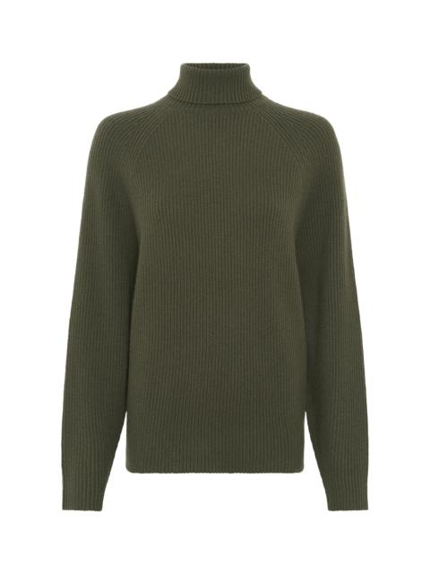 GABRIELA HEARST Wigman Knit Turtleneck in Deep Olive Cashmere