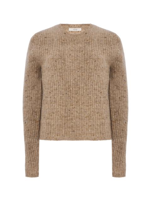 CO Fitted Wool-Cashmere Knit Top taupe