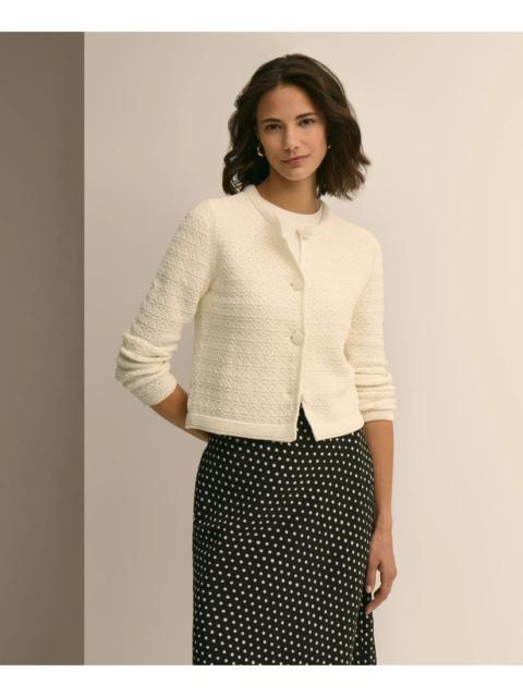 Brooks Brothers Mercerized Cotton Crochet Sweater Jacket