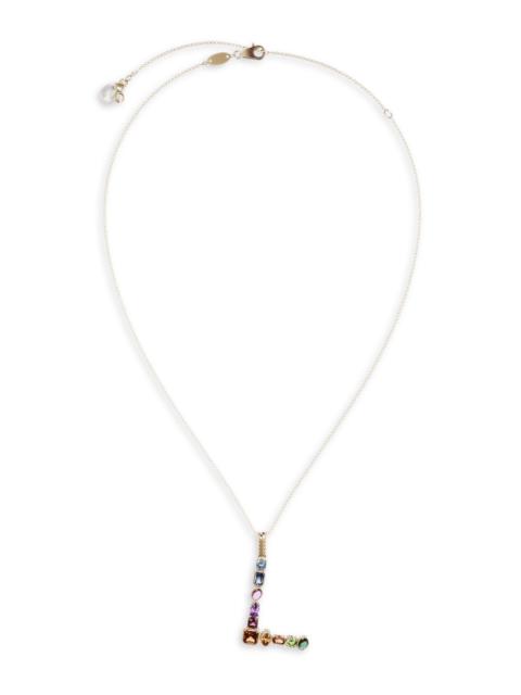 Dolce & Gabbana Women's Rainbow Alphabet 18K Gold & Gemstone Initial Pendant Necklace - L