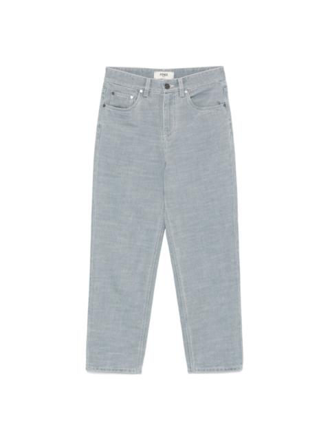 FENDI logo-embossed jeans