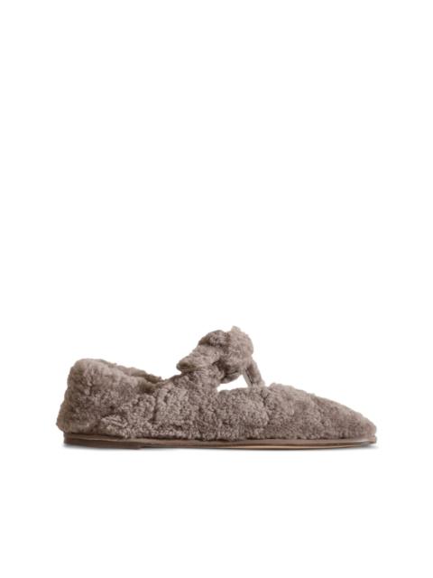 HEREU shearling ballet flats