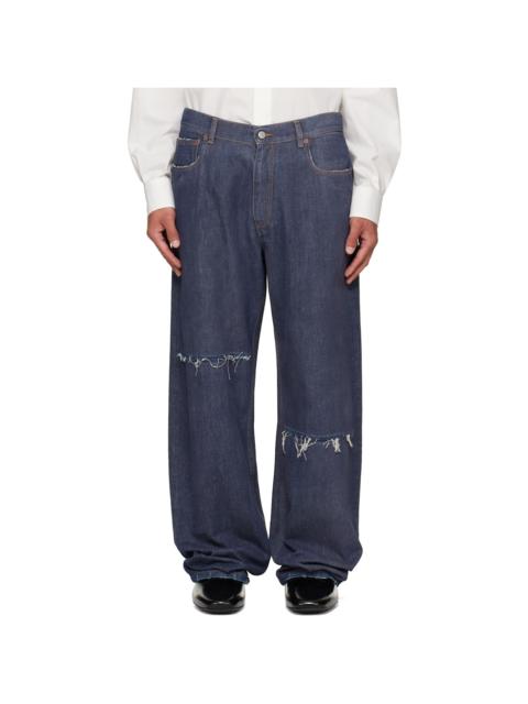 MM6 Maison Margiela Navy Wide-Leg jeans