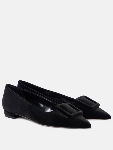 Maysalepumpflat velvet ballet flats