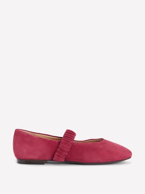 BODEN Camilla Ruched Ballet Flats-Wine