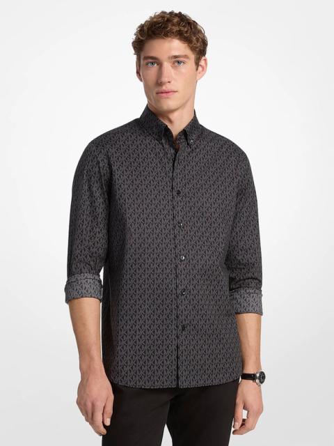 MICHAEL KORS Signature Logo Stretch Cotton Shirt