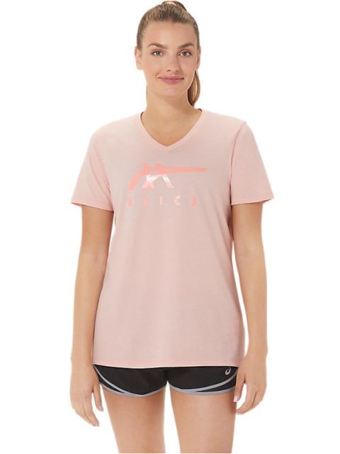 Asics WOMEN'S ASICS STRIPES V-NECK