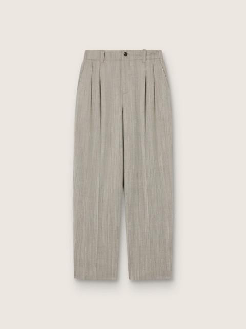 Golden Goose Men's pants in ecru pinstripe micro-chevron wool