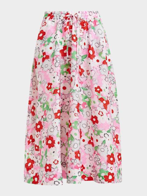 ESSENTIEL ANTWERP Julianne Floral Jacquard Midi Skirt