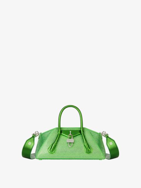 Givenchy MINI ANTIGONA STRETCH BAG IN SATIN WITH STRASS