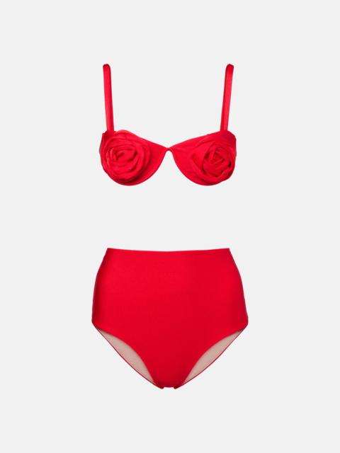 ADRIANA DEGREAS Floral-appliqué bikini