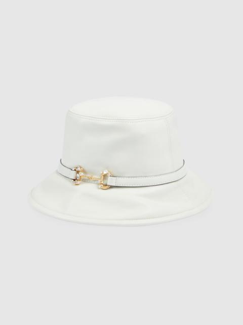 GUCCI Leather bucket hat with Horsebit