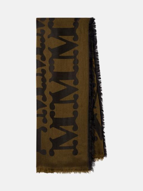 Max Mara Monogram jacquard wool and silk scarf