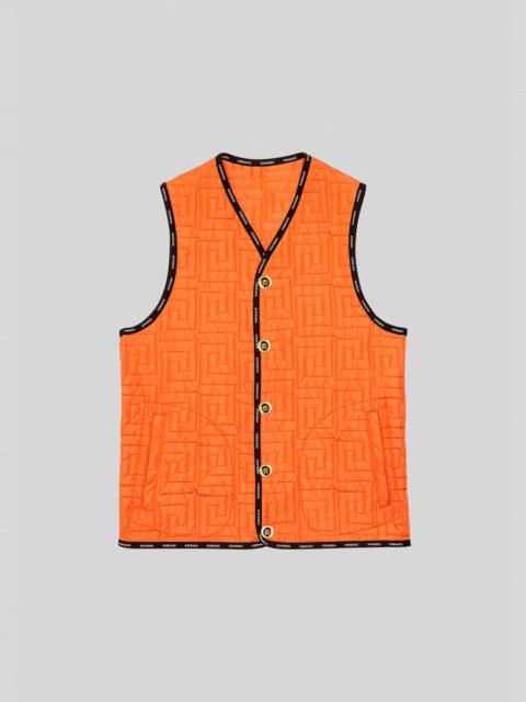 VERSACE Greca Pattern Quilted Button-Up Vest