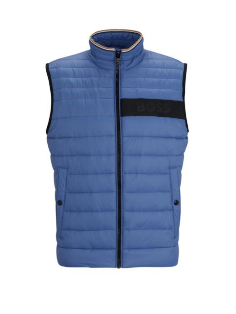 BOSS WATER-REPELLENT GILET WITH 3D-LOGO TAPE