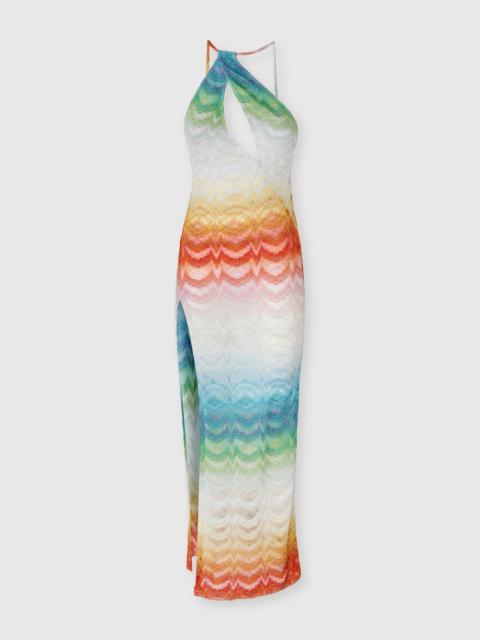 Missoni Asymmetric cover-up dress in shaded lamé viscose