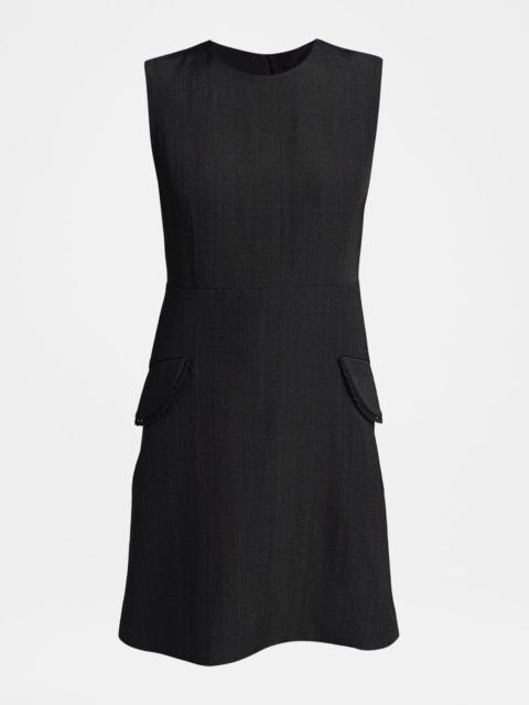 Jil Sander Embroidered Pockets Sleeveless Mini Dress