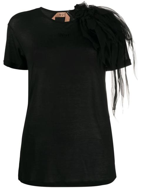 N°21 corsage shoulder detail T-shirt
