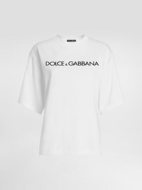 Dolce & Gabbana Short-sleeved cotton T-shirt with Dolce&Gabbana lettering