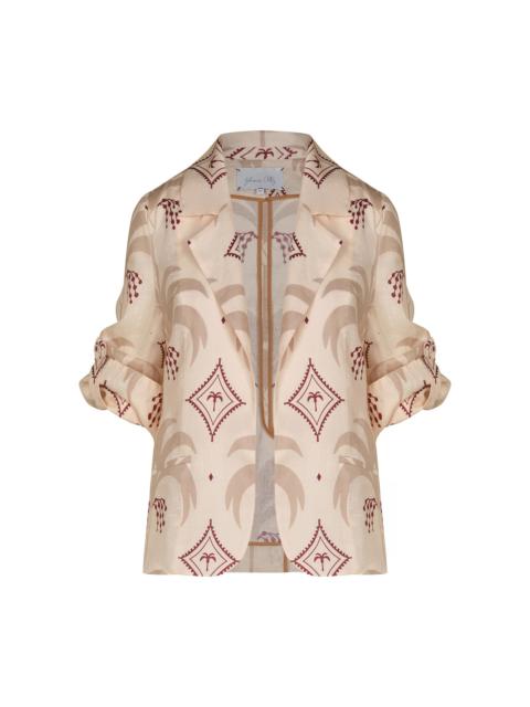 Unfolded Moment Printed Linen Blazer neutral