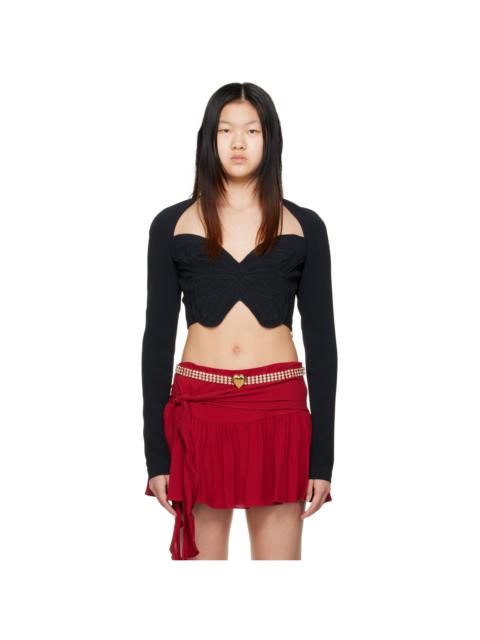 Blumarine Black Embroidered Blouse