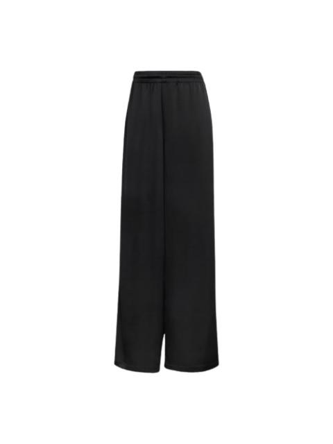 adidas (WMNS) adidas Satin Wide Leg Tracksuit Bottoms Ruffle 3-Stripes 'Black' KC8813