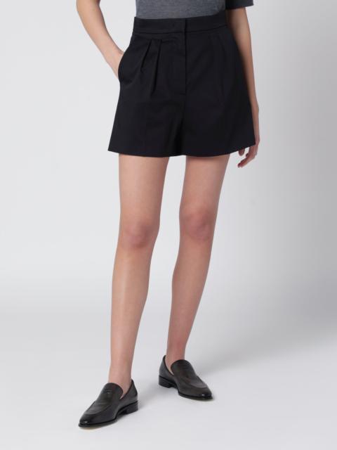 Max Mara Black stretch cotton satin shorts