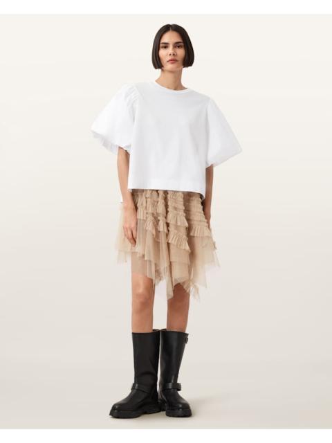 ALLSAINTS JAYDE RUFFLED TULLE MINI SKIRT