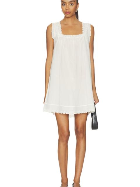 THE GREAT. The Eyelet Mini Tank Dress